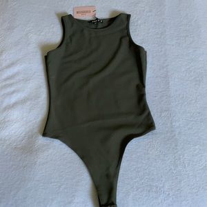 Missguided, olive green bodysuit